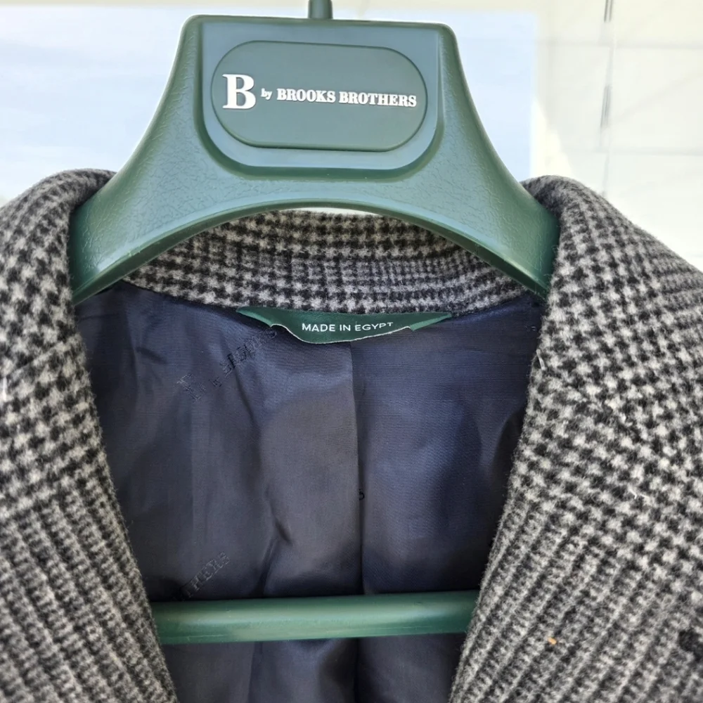 $495 B by Brooks Brothers Men's Plaid Wool Double-Face Overcoat Jacket Size 40R - Picture 8 of 13